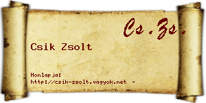 Csik Zsolt névjegykártya
